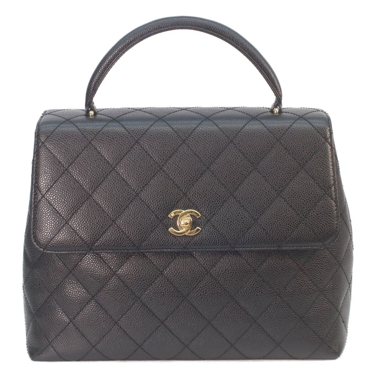 Chanel Black Caviar Top Handle Handbag