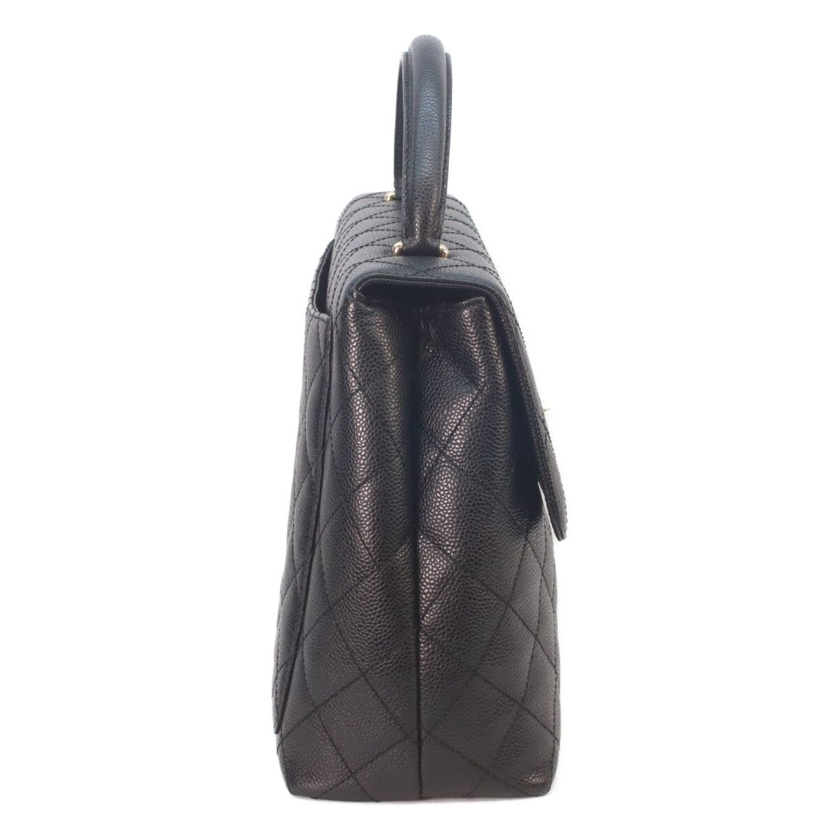Chanel Black Caviar Top Handle Handbag — view 4