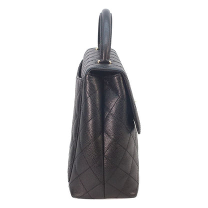 Chanel Black Caviar Top Handle Handbag — view 4