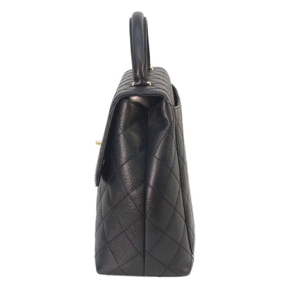 Chanel Black Caviar Top Handle Handbag — view 2
