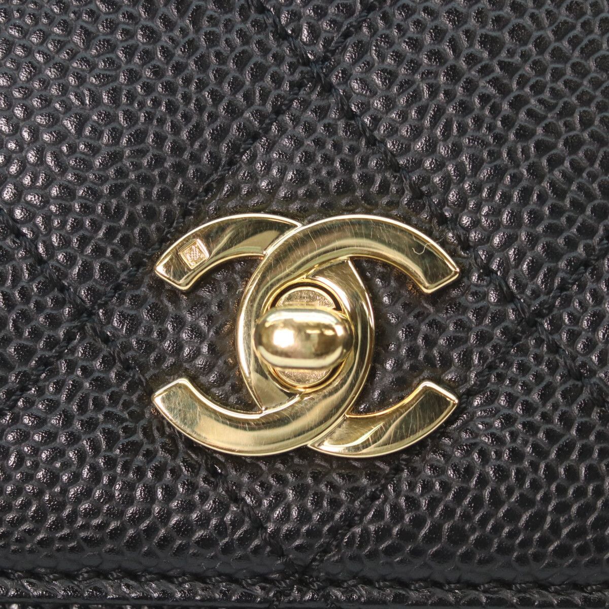 Chanel Black Caviar Top Handle Handbag — view 6