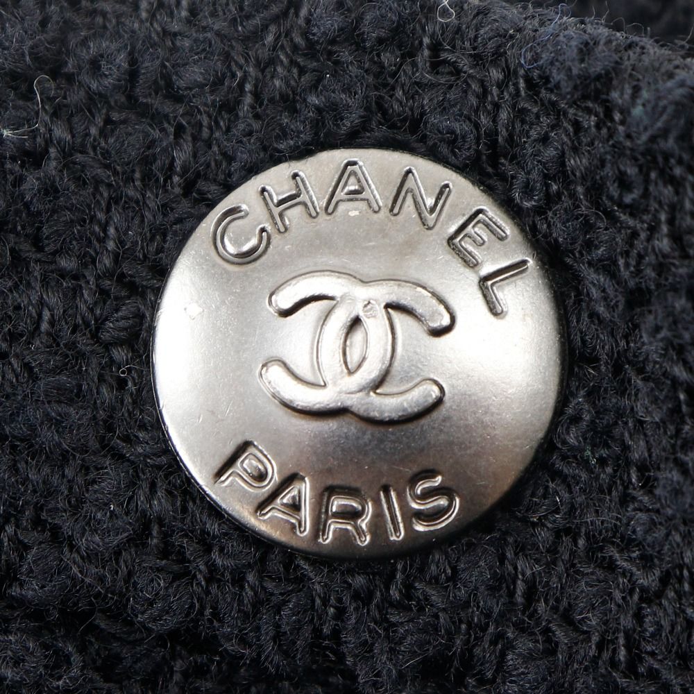 Chanel Pleated Skirt Wool Nylon Black — view 7