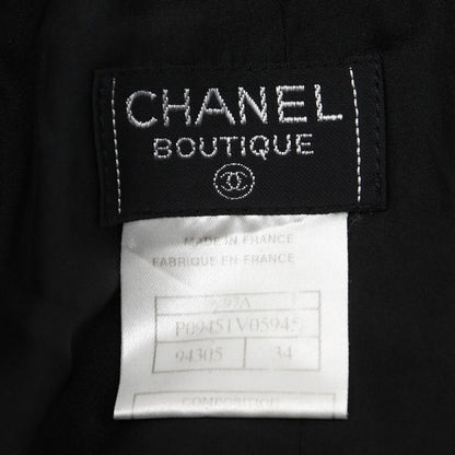Chanel Pleated Skirt Wool Nylon Black — view 8