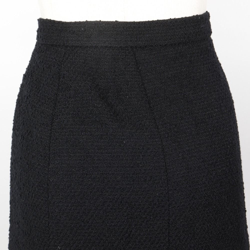 Chanel Pleated Skirt Wool Nylon Black — view 4