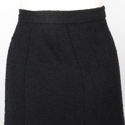 Chanel Pleated Skirt Wool Nylon Black — view 4