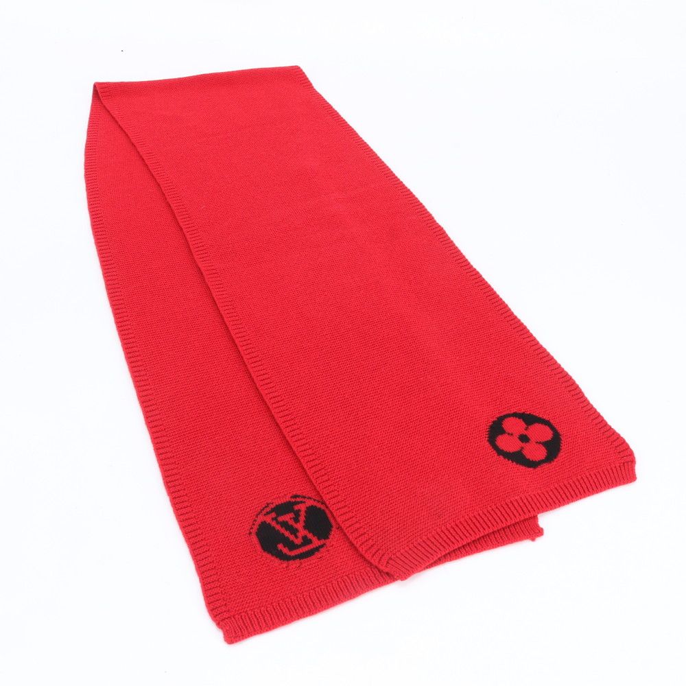 Louis Vuitton Tag Echarpe LV Collage Scarf Red Knit Rnm — view 3