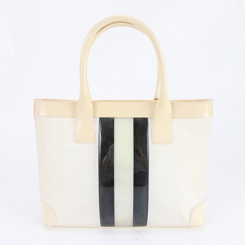 Gucci Sherry Line 002 Leather Canvas Handbag Tote Egm — view 3