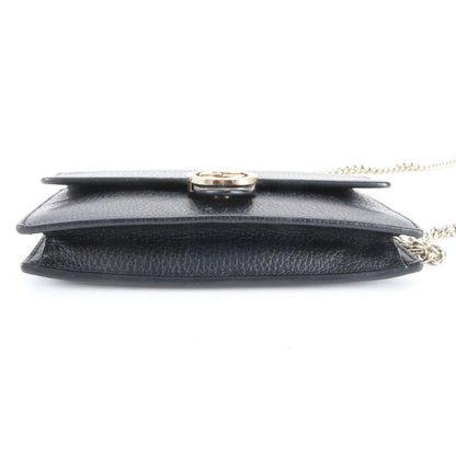 Gucci Interlocking Chain Shoulder Wallet Leather Crossbody Black Enm — view 4
