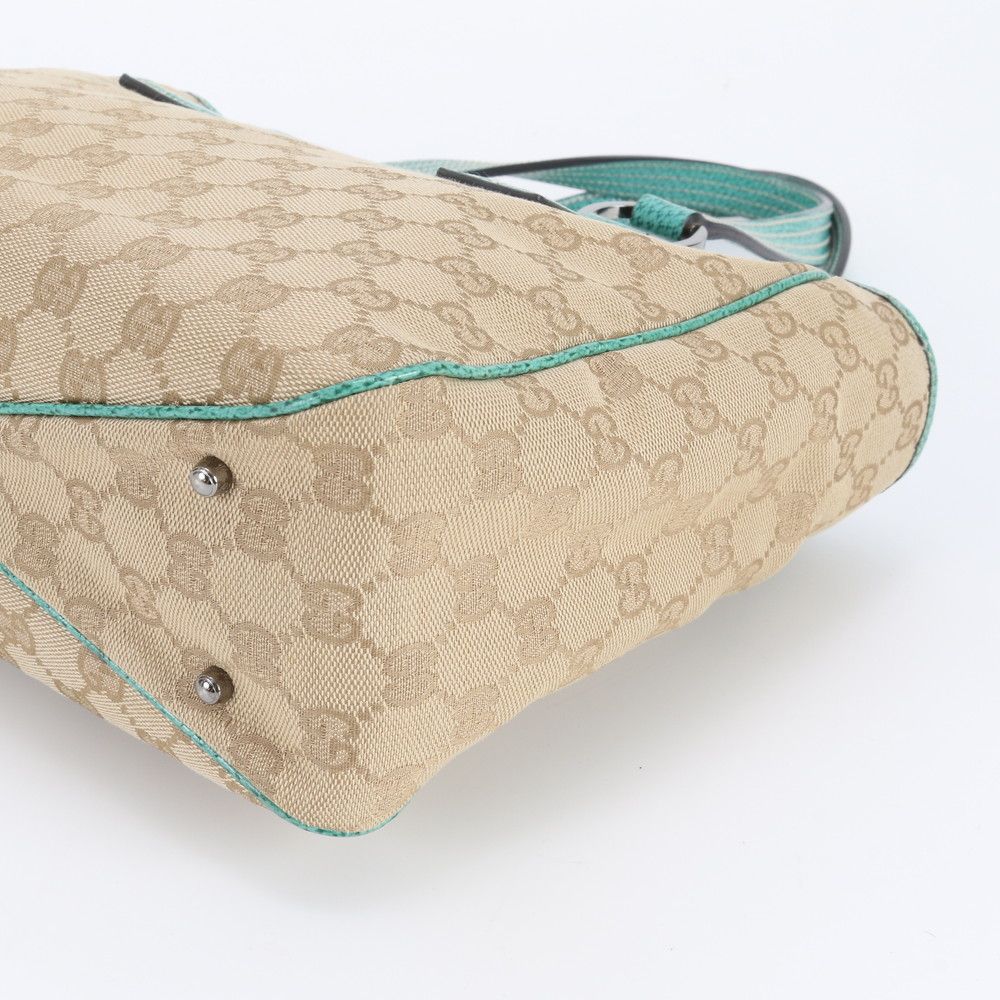 Gucci GG Canvas Leather Tote Shoulder Hand Ebm — view 4