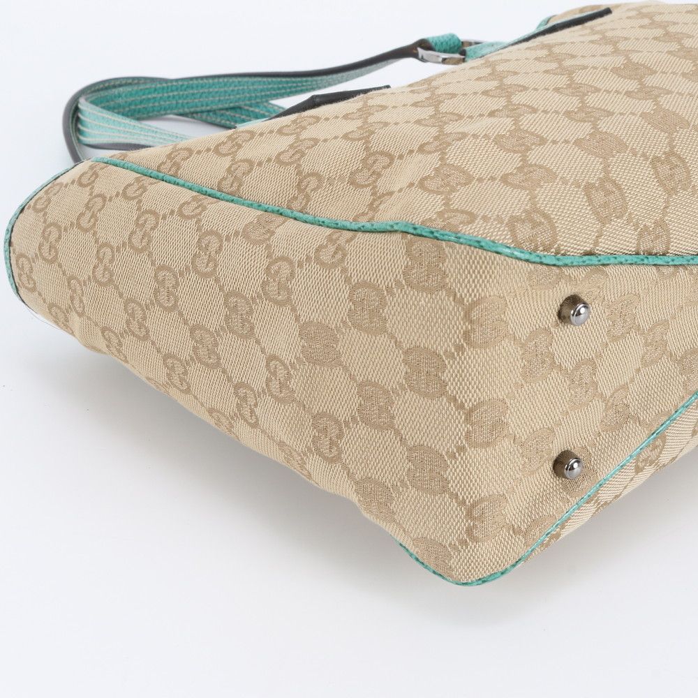 Gucci GG Canvas Leather Tote Shoulder Hand Ebm — view 6