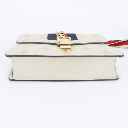 Gucci Sylvie Bi & Star Leather 2-Way Shoulder Bag Crossbody Tote Hand Ebm — view 4
