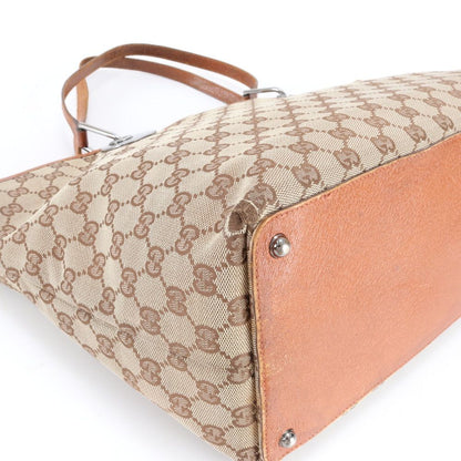 Gucci GG Canvas Leather Tote Shoulder Hand Brown Ebm — view 7
