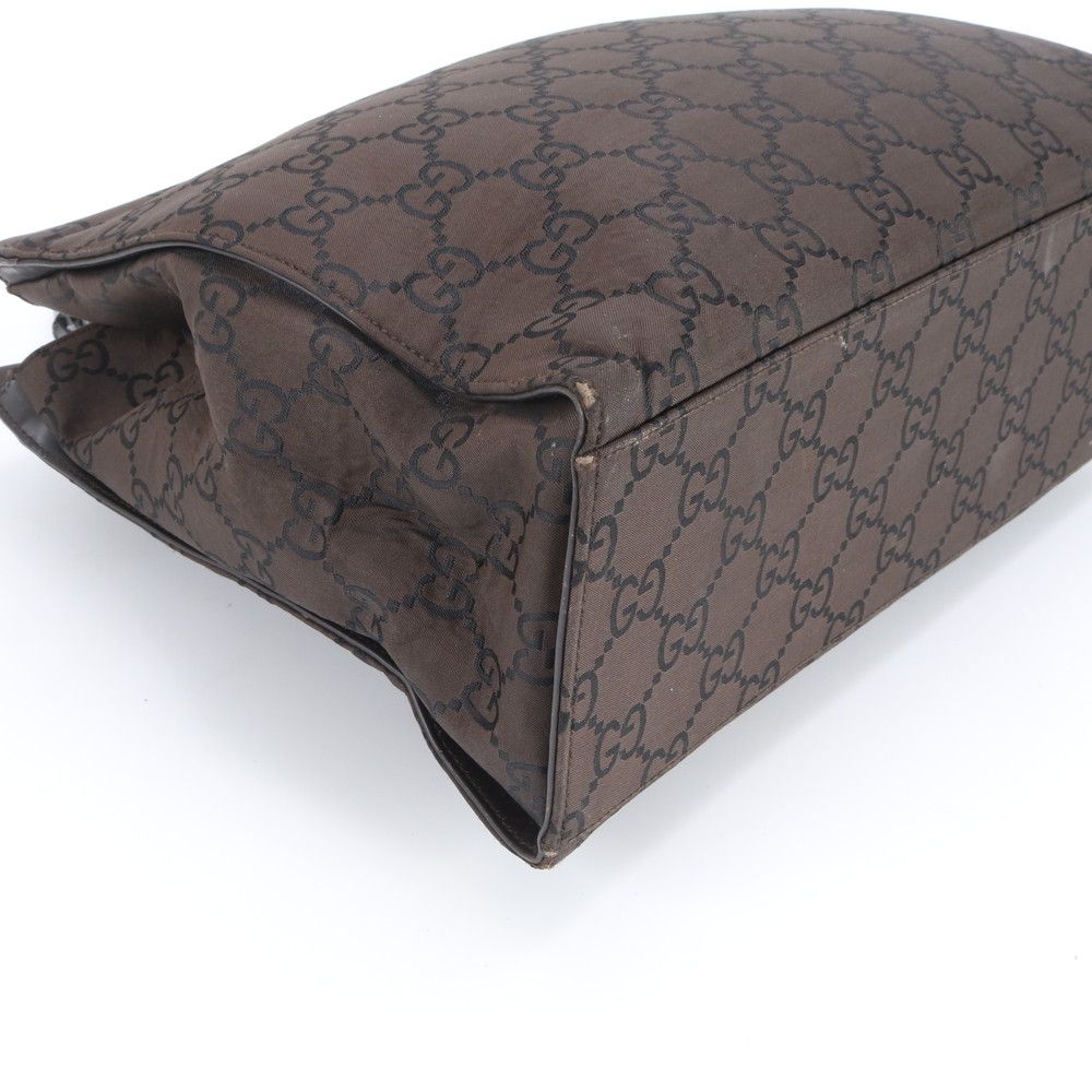 Gucci Bamboo GG Nylon 002 Leather Tote Shoulder Hand Brown — view 4