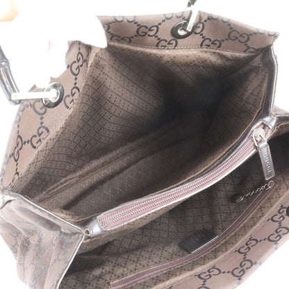 Gucci Bamboo GG Nylon 002 Leather Tote Shoulder Hand Brown — view 7