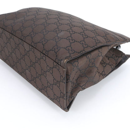 Gucci Bamboo GG Nylon 002 Leather Tote Shoulder Hand Brown — view 5