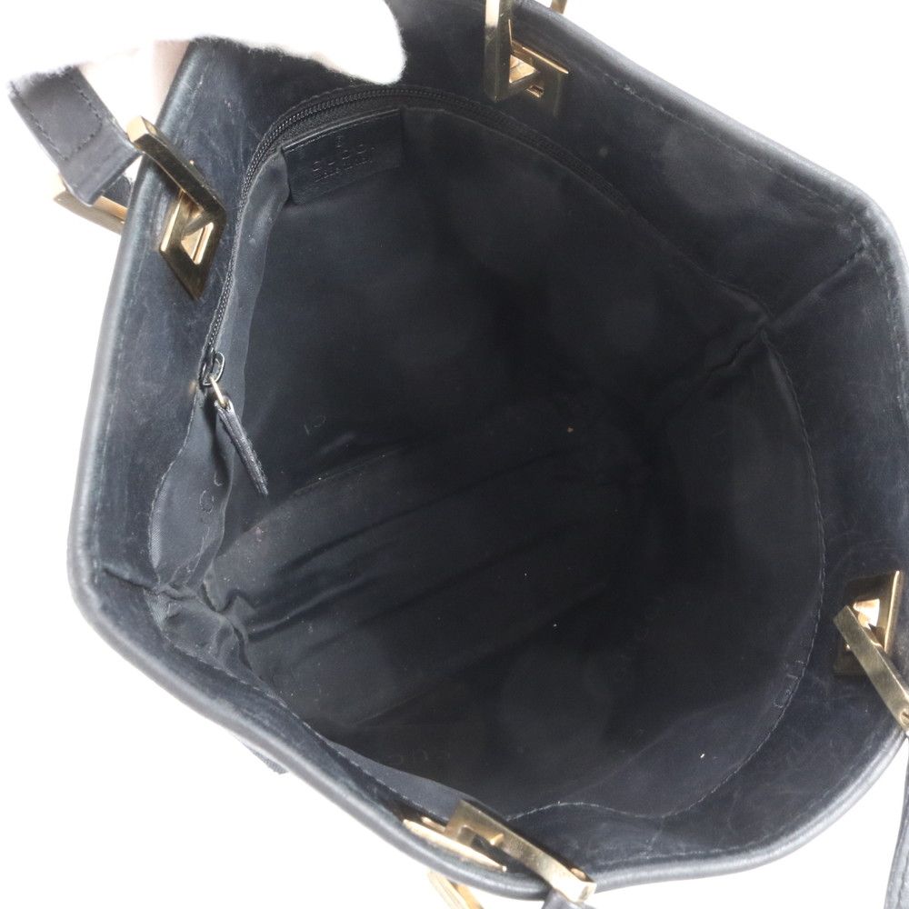 Gucci GG Canvas 002 Leather Tote Shoulder Hand Black Ebm — view 7