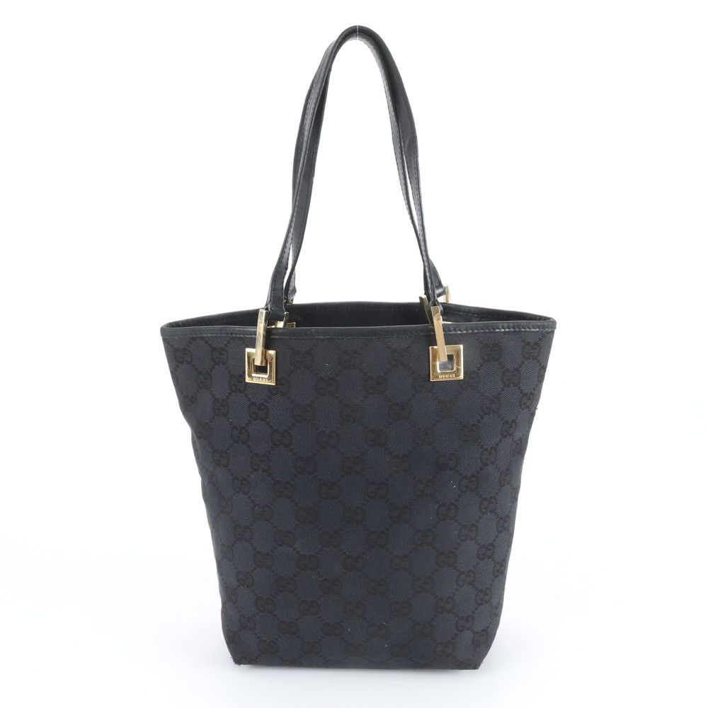Gucci GG Canvas 002 Leather Tote Shoulder Hand Black Ebm — view 3