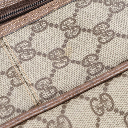 Gucci GG Supreme Leather Boston Bag Business Travel Tote Carry Brown Ebm — view 9