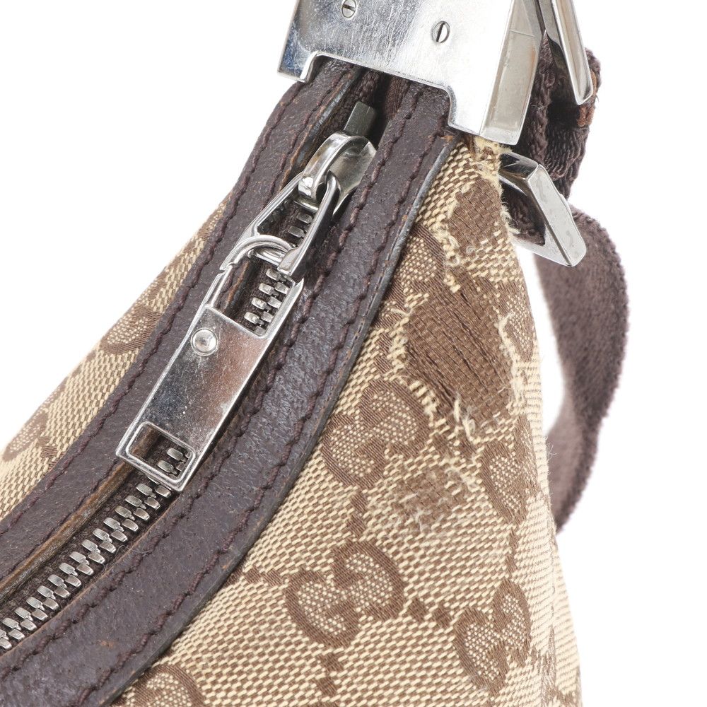 Gucci GG Canvas Leather Shoulder Bag Tote Hand Brown Ebm — view 8
