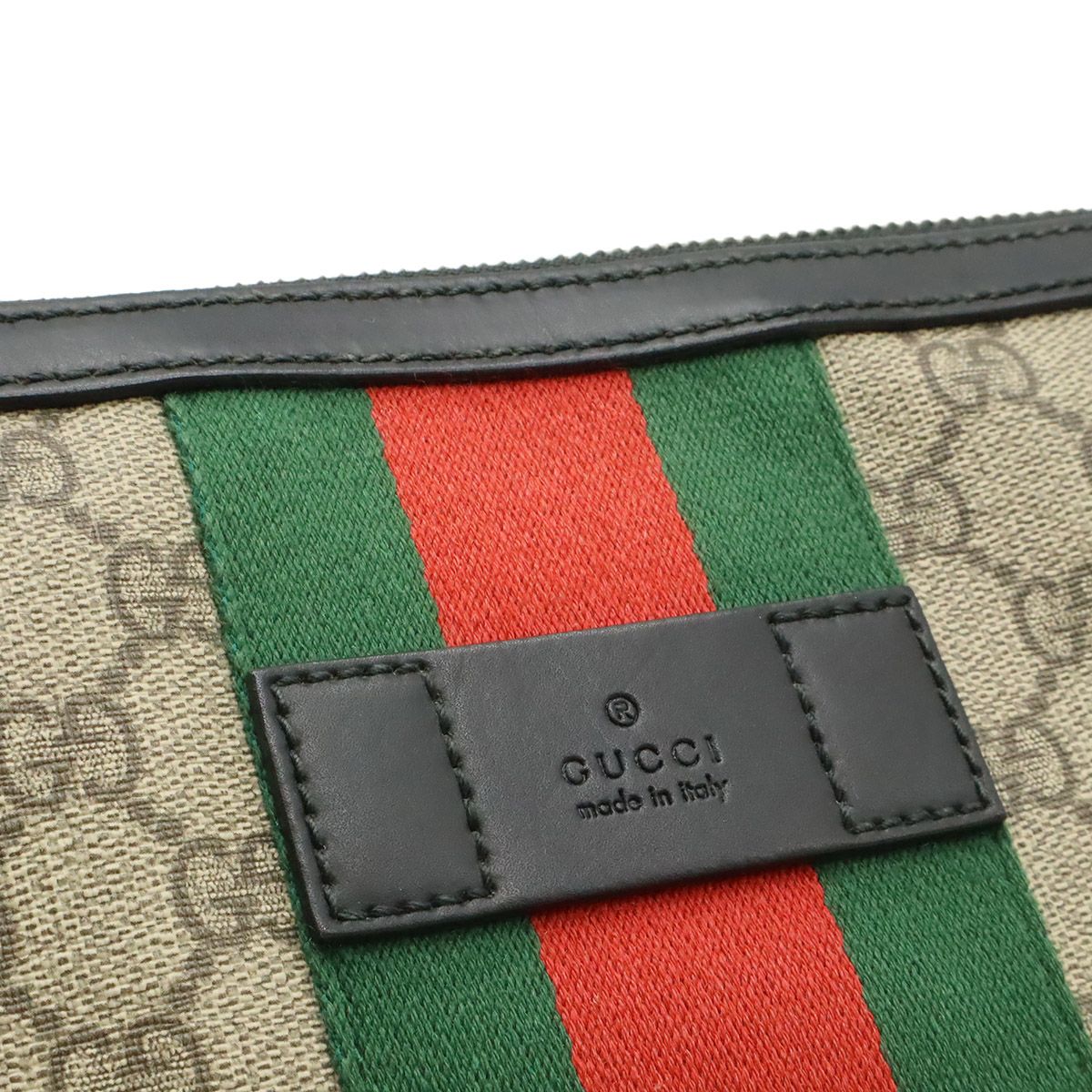 Gucci GG Supreme Sherry Line Web Messenger Bag Crossbody Beige Black — view 9