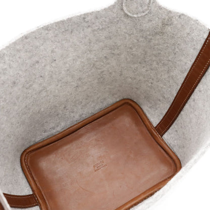 Hermes Picotin PM Tote Felt Veau Swift Gray Brown Silver — view 7