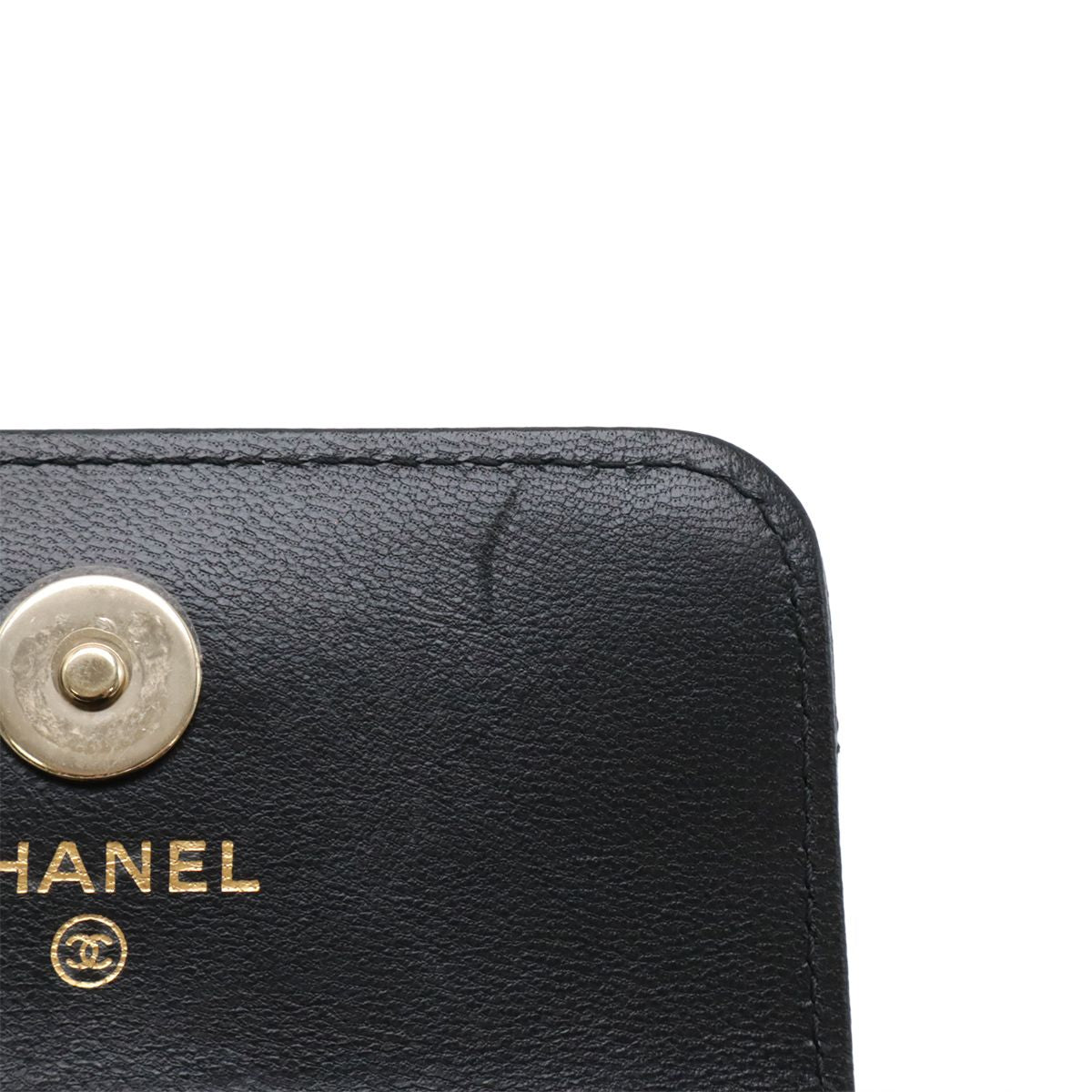 Chanel Quilted CC Logo Mini Waist Bag Pouch Chain Leather Black Gold Silver — view 7