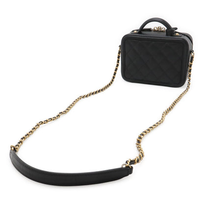 Chanel CC Filigree Small Vanity 2-Way Chain Shoulder Bag Caviar Leather Black — view 2