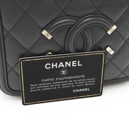 Chanel CC Filigree Small Vanity 2-Way Chain Shoulder Bag Caviar Leather Black — view 9