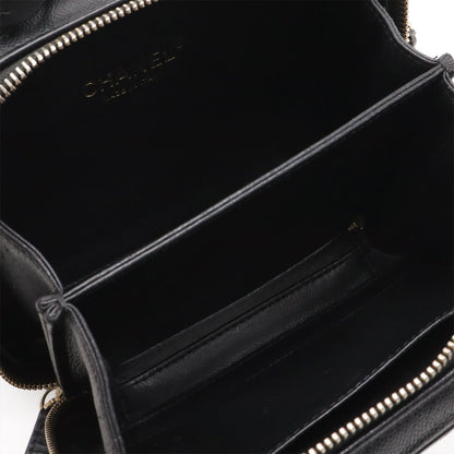 Chanel CC Filigree Small Vanity 2-Way Chain Shoulder Bag Caviar Leather Black — view 6