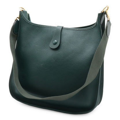 Hermes Evelyne 1 GM Shoulder Bag Taurillon Clemence Leather Green Gold — view 2