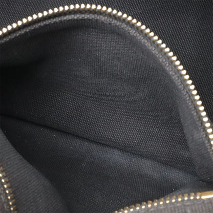 Prada Canapa 2-Way Shoulder Bag Crossbody Canvas Nero Black Gold — view 9