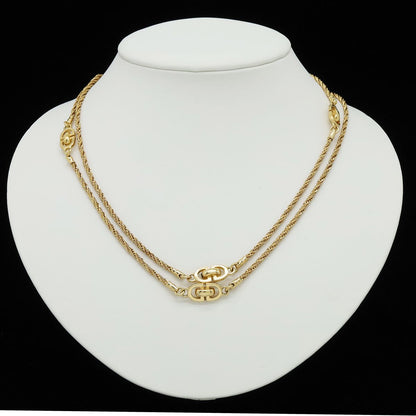 Dior CD Logo Chain Necklace Screw Gold Plated — view 6