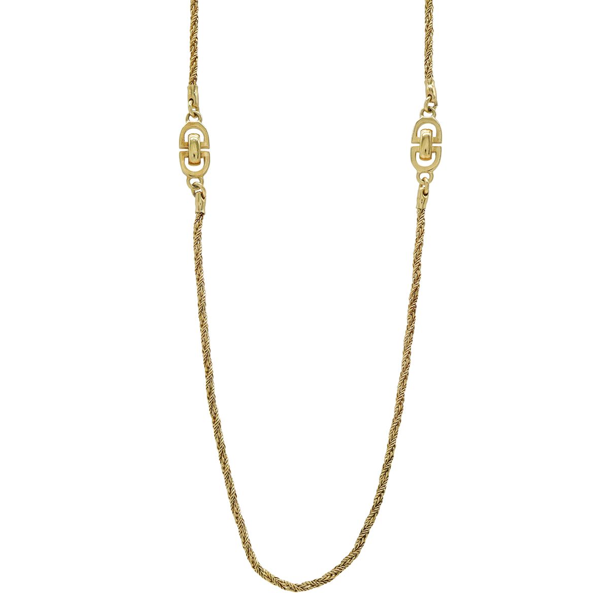 Dior CD Logo Chain Necklace Screw Gold Plated