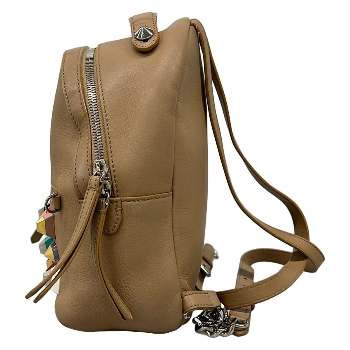 Fendi Backpack Beige Multi Mini Bag Studs Leather — view 4