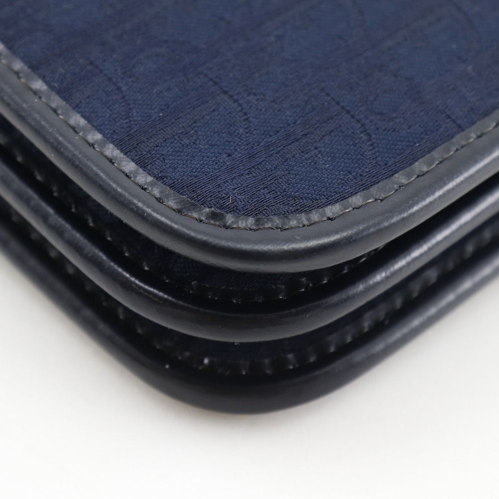 Dior Chain Shoulder Vintage Canvas Navy Blue Bag — view 5