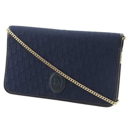 Dior Chain Shoulder Vintage Canvas Navy Blue Bag — view 2