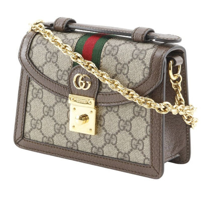 Gucci Ophidia Sherry Line Mini Chain Shoulder GG Supreme Canvas Brown Bag — view 2