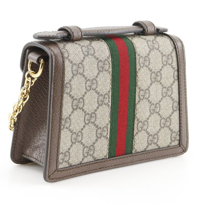 Gucci Ophidia Sherry Line Mini Chain Shoulder GG Supreme Canvas Brown Bag — view 3