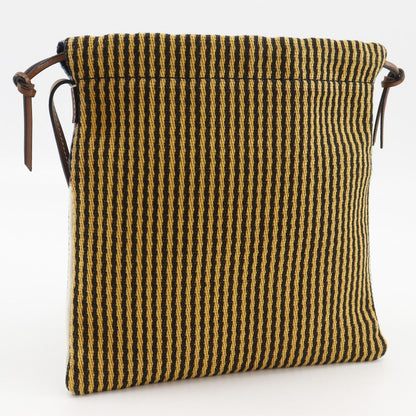 Loewe Paula Ibiza Stripe Canvas Blue White Shoulder Bag — view 3