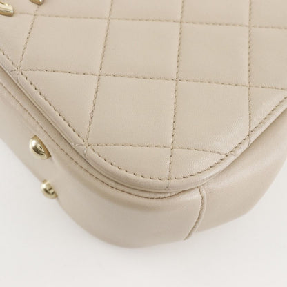 Chanel Quilted Chain Shoulder Top Handle 2-Way Calf Beige Bag — view 5