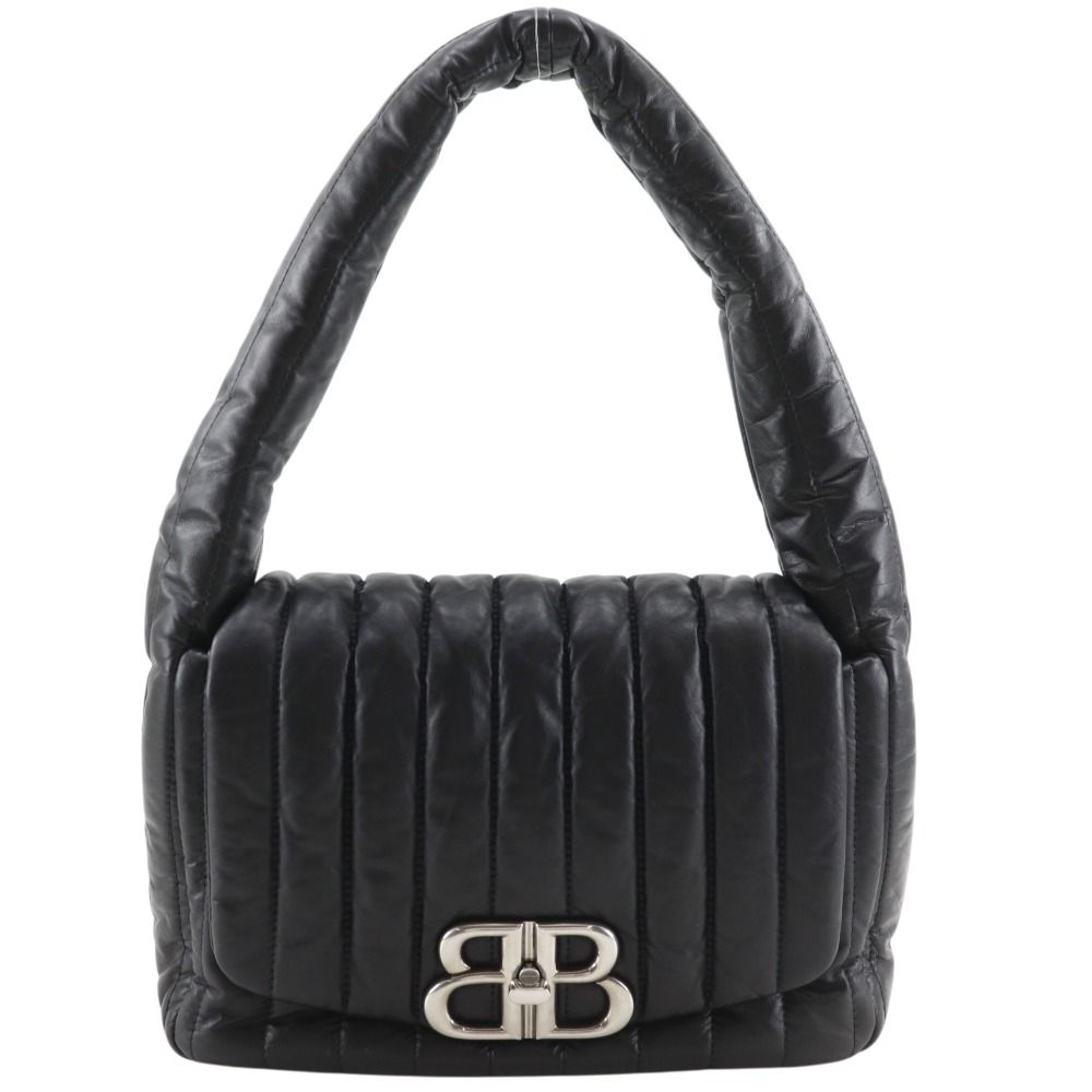 Balenciaga Monaco Quilted Calf Black Shoulder Bag
