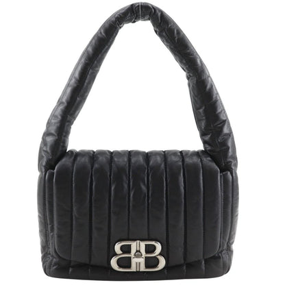 Balenciaga Monaco Quilted Calf Black Shoulder Bag