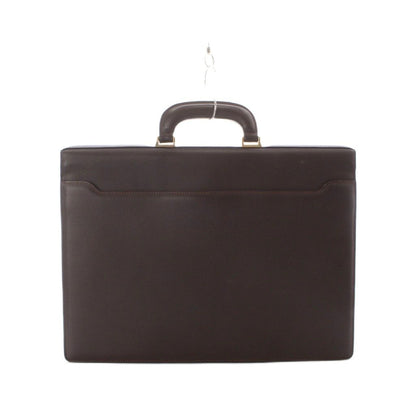 Loewe Business Bag Document Bag Leather Dark Brown Embossed Gold Logo — view 2