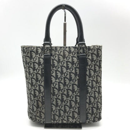 Dior Trotter Canvas Leather Silver Hand Tote Black — view 3