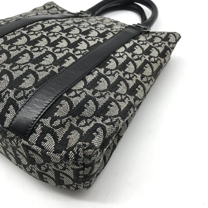 Dior Trotter Canvas Leather Silver Hand Tote Black — view 6