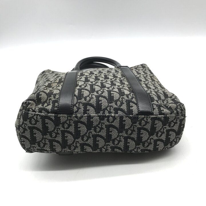 Dior Trotter Canvas Leather Silver Hand Tote Black — view 4