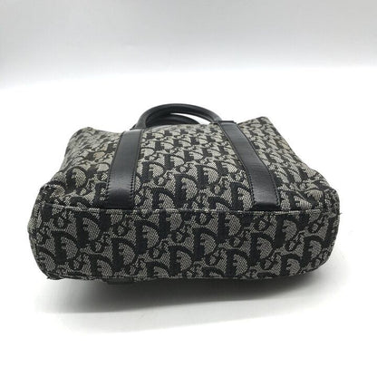 Dior Trotter Canvas Leather Silver Hand Tote Black — view 4