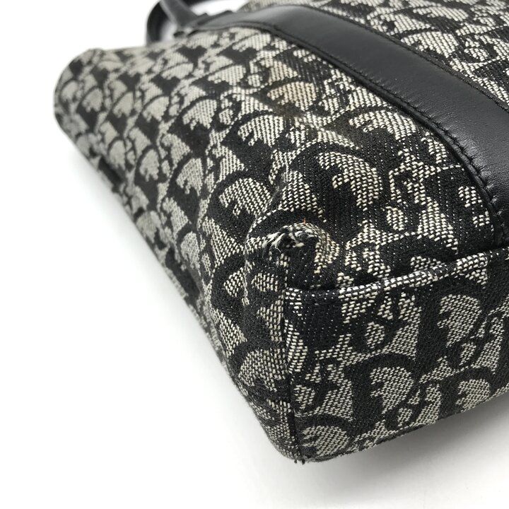 Dior Trotter Canvas Leather Silver Hand Tote Black — view 5