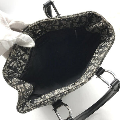 Dior Trotter Canvas Leather Silver Hand Tote Black — view 8