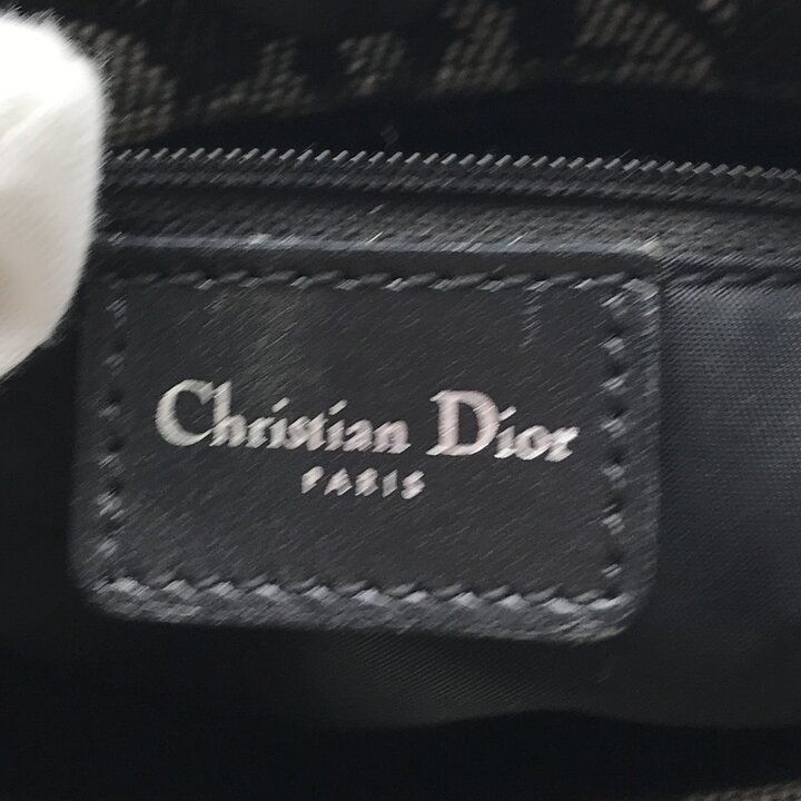Dior Trotter Canvas Leather Silver Hand Tote Black — view 9